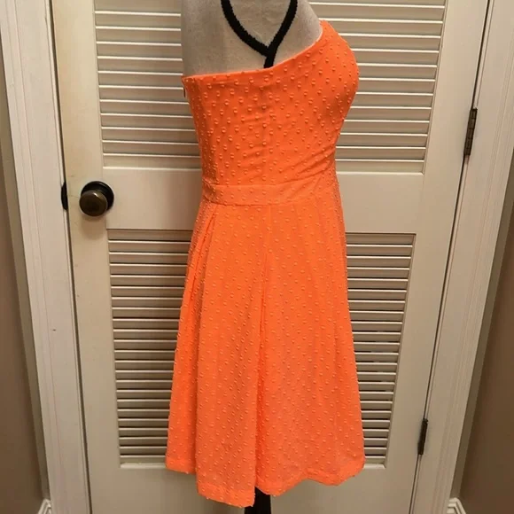 Julie Brown Brittany Dress in Neon Orange, Strapless, Size 4, NWT